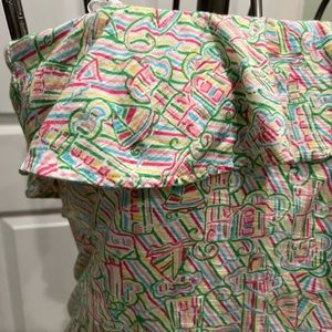 Lilly Pulitzer size medium stretchy sleeveless off shoulder tank. Ruffle.